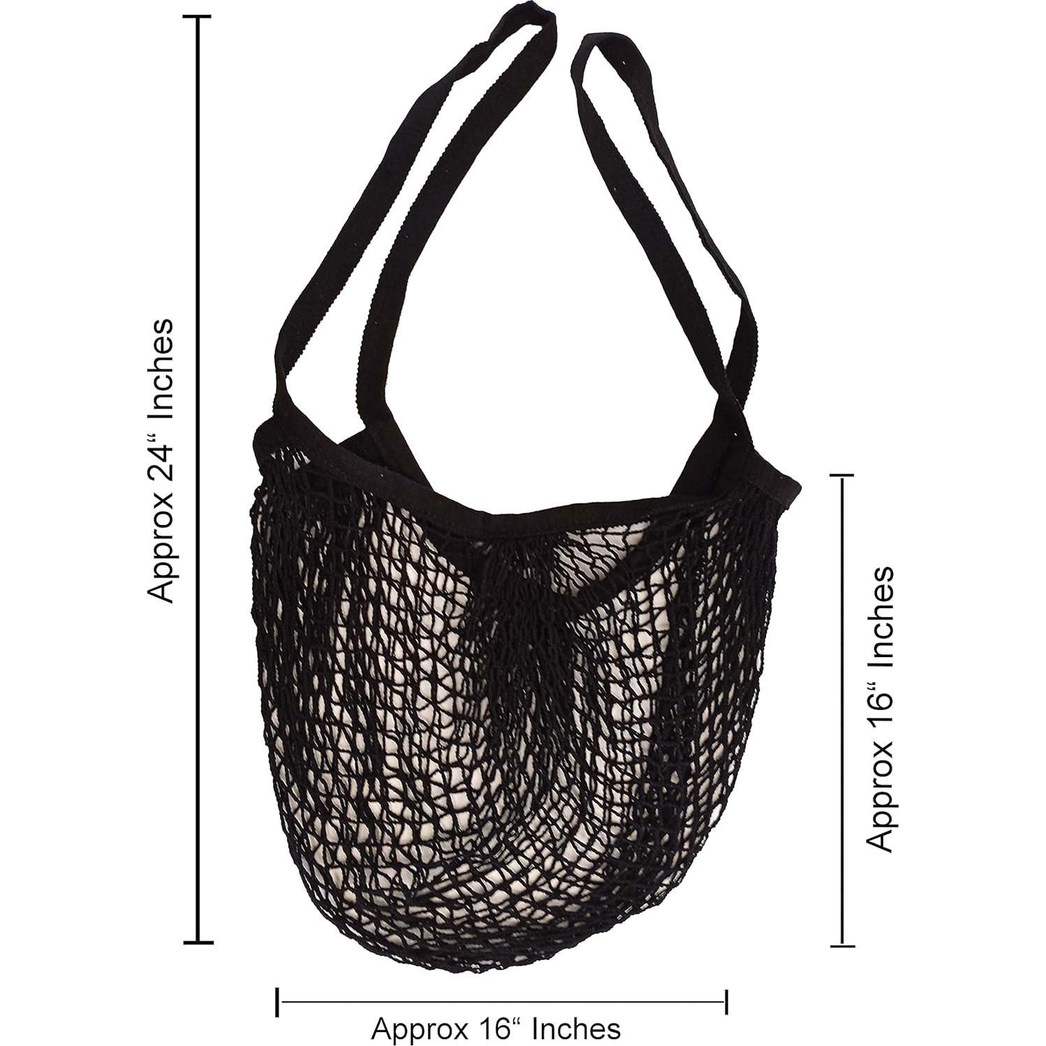 Bolsas de Compras Reutilizables de Algodón con Asa Larga - 4 Pzas