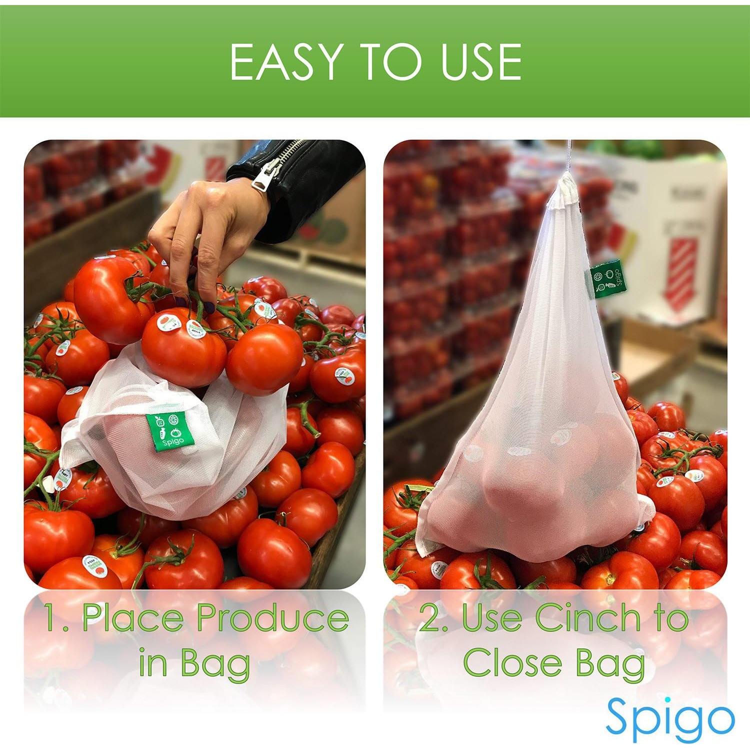 Bolsas de Malla Reutilizables Spigo 30x35 cm - 5 Piezas