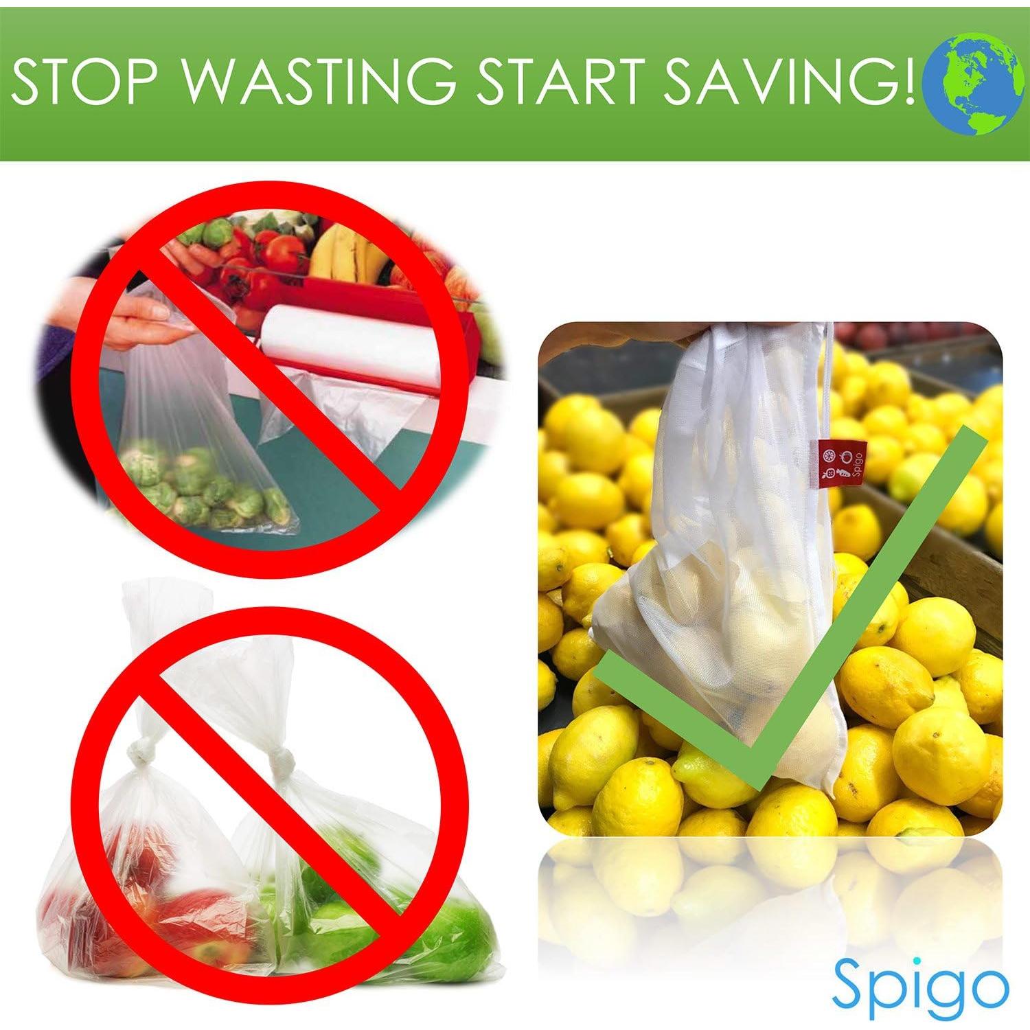 Bolsas de Malla Reutilizables Spigo 30x35 cm - 5 Piezas