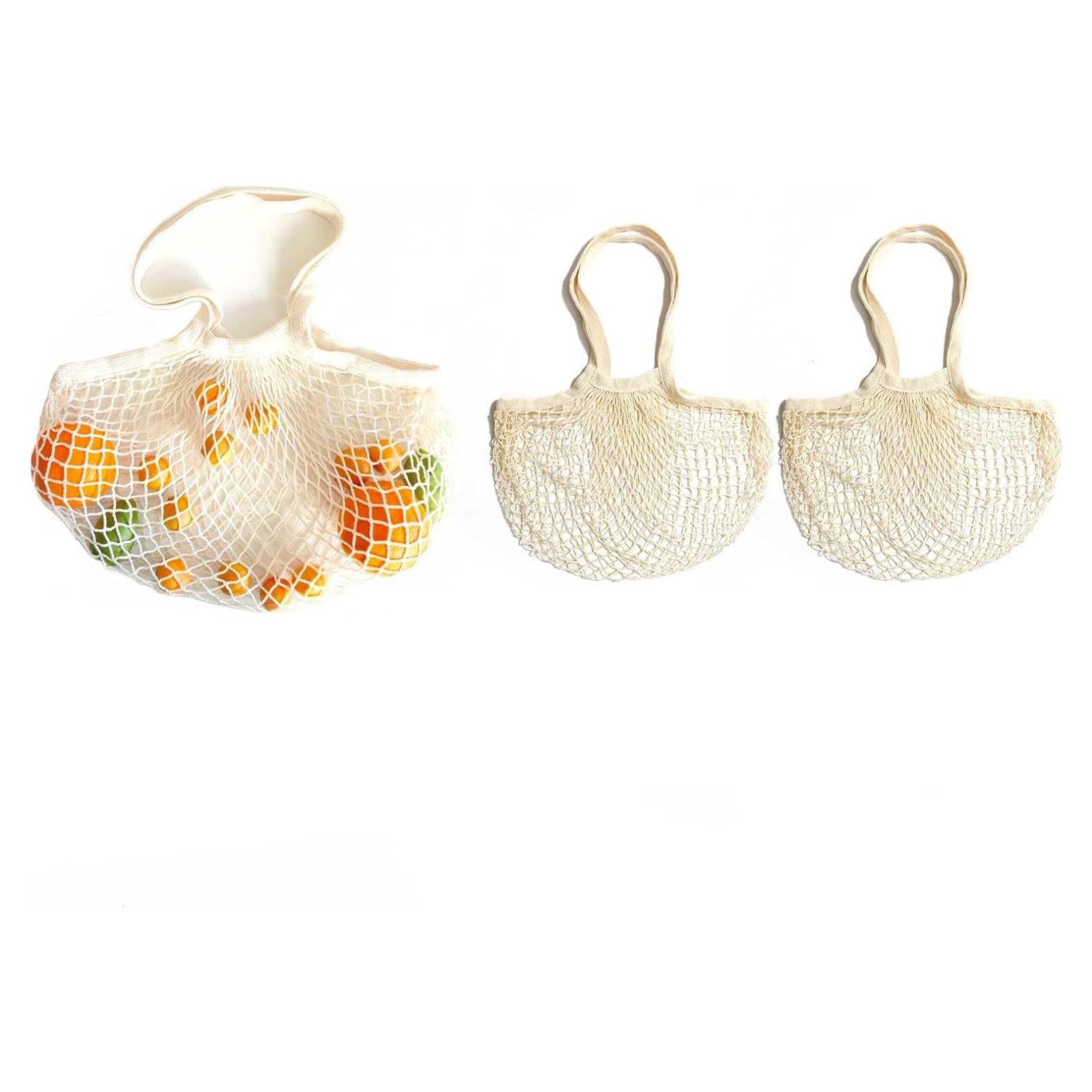 Bolsas de Malla de Algodón LZMS 3PCS Reutilizables para Verduras