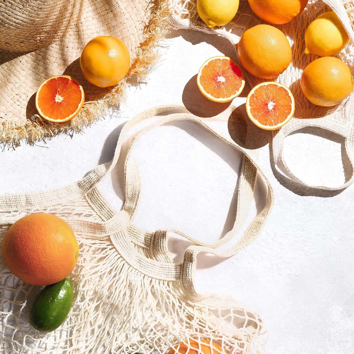 Bolsas de Malla de Algodón LZMS 3PCS Reutilizables para Verduras