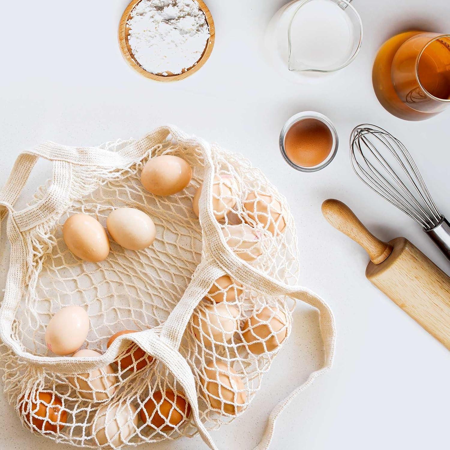 Bolsas de Malla de Algodón LZMS 3PCS Reutilizables para Verduras