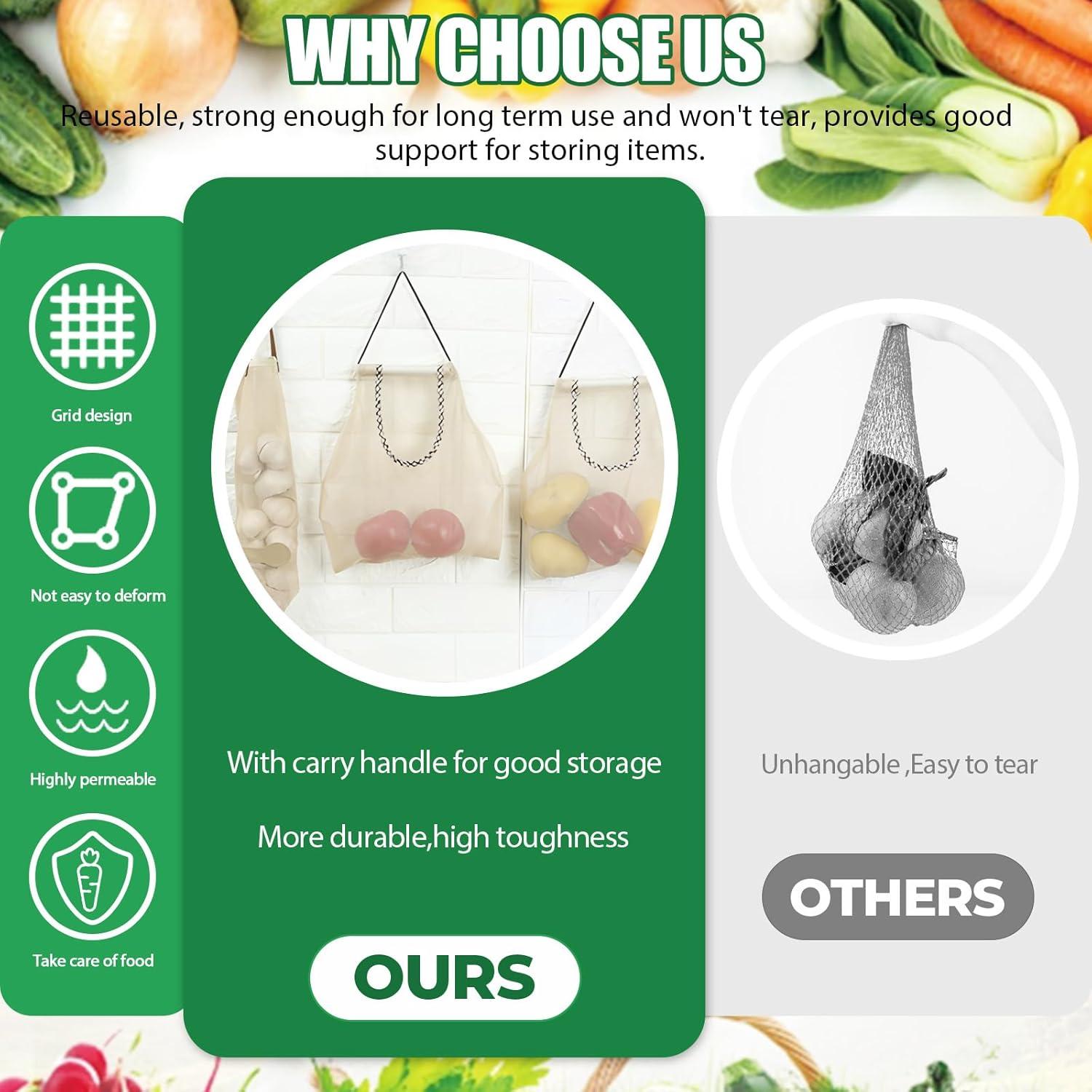 Paquete de 10 Bolsas de Malla Quxddy para Almacenamiento de Verduras