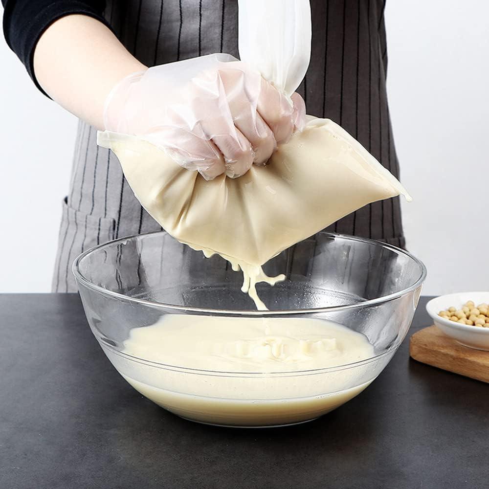 Colador de Malla Fina Haosens + 5 Bolsas Leche Nueces 200 Mallas