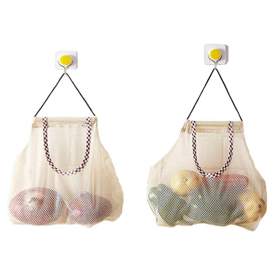 Bolsas de Malla Reutilizables Hatisan 2 Pcs para Frutas y Verduras