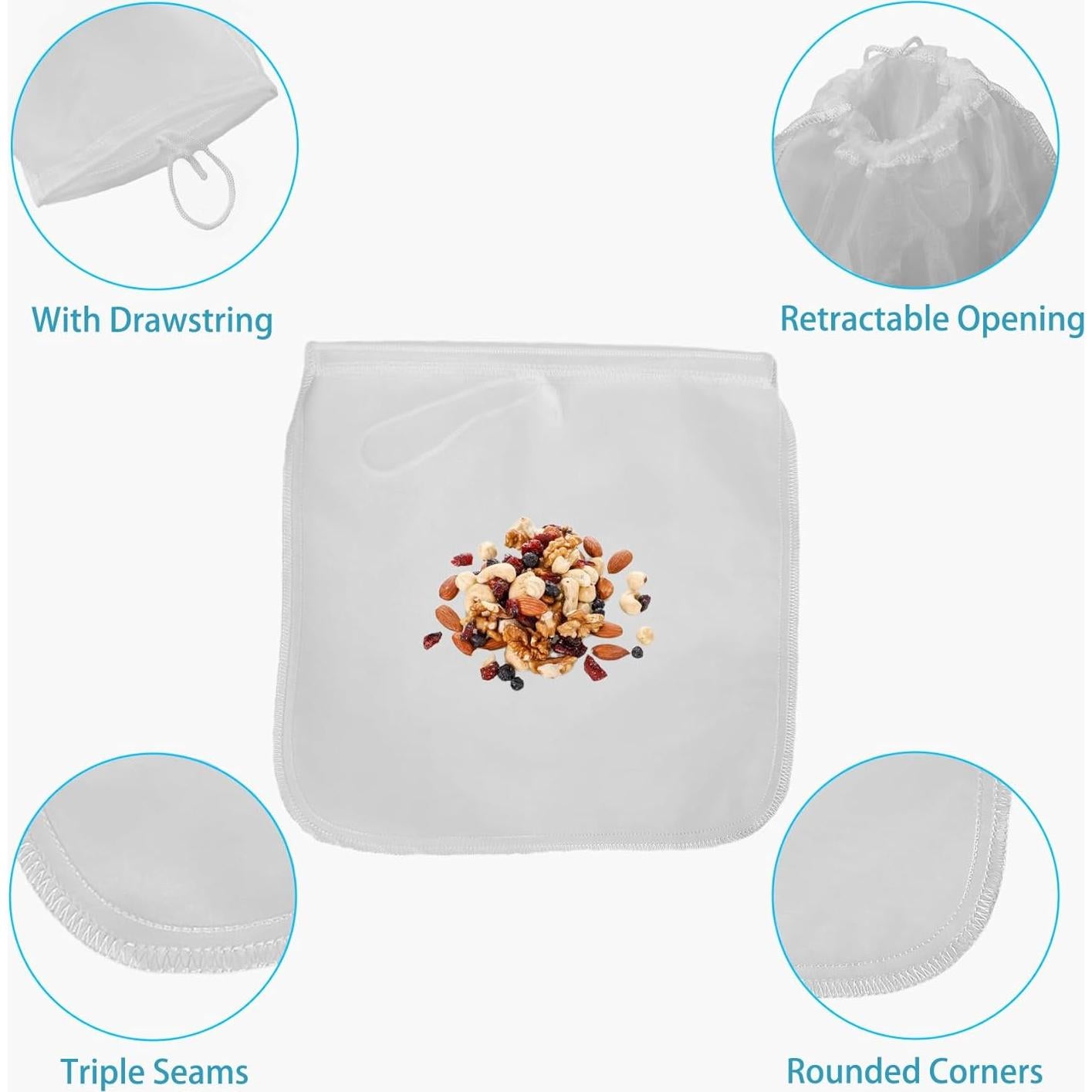 Paquete de 2 Bolsas Reutilizables de Nylon 30x30cm DAOGUAUNG