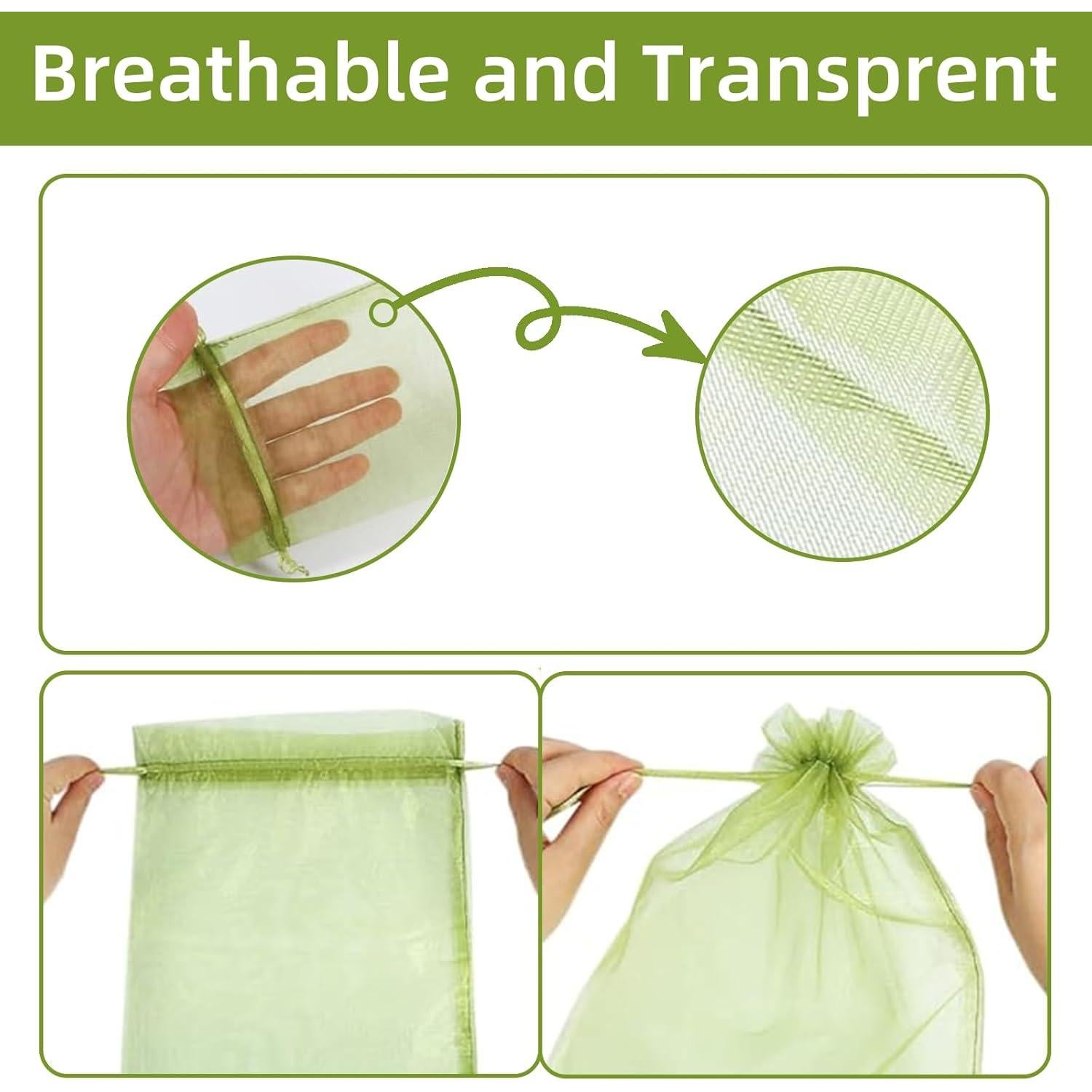 Bolsas de Protección de Frutas QenFree 10x15 cm 100pcs Verde