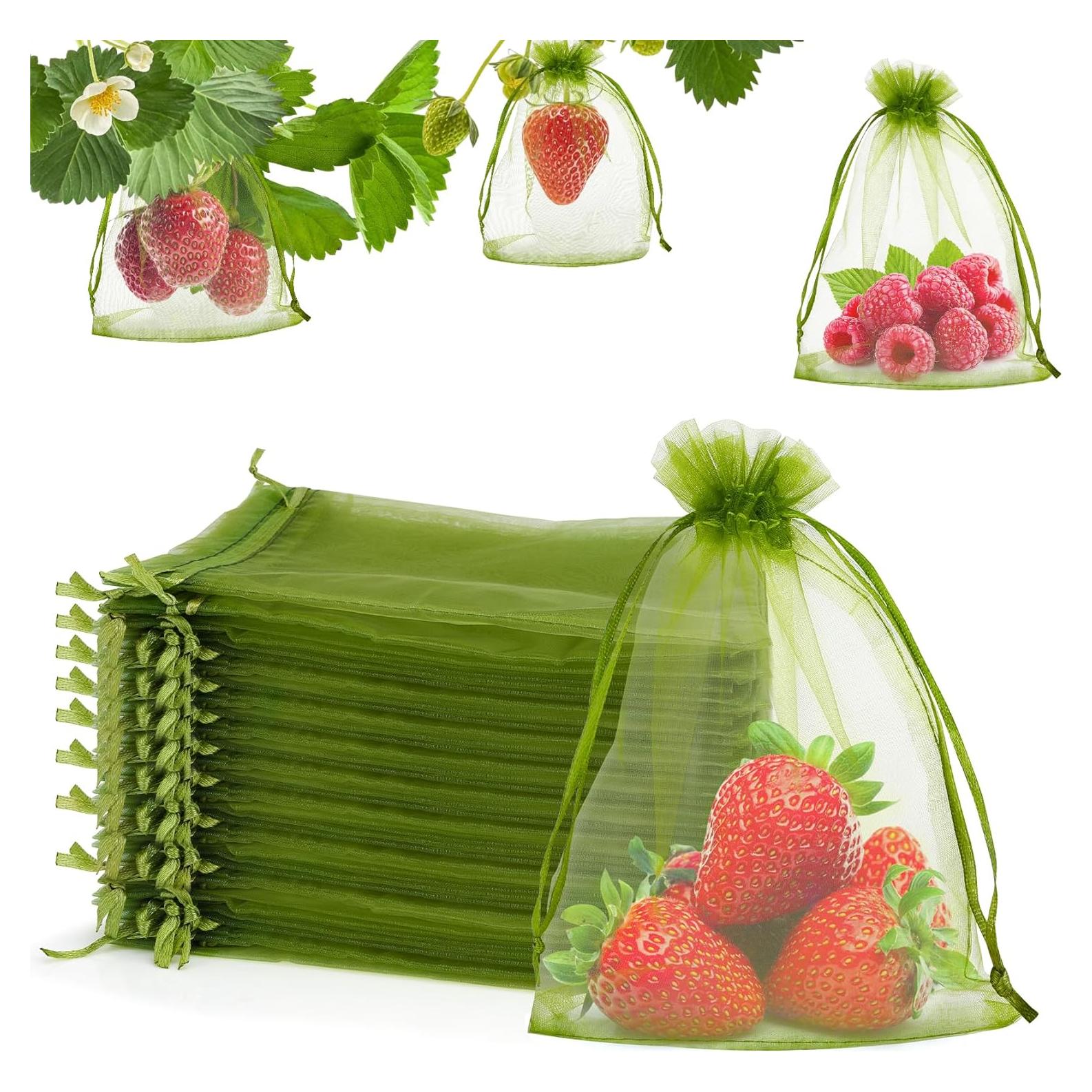100 Bolsas de Protección de Frutas SythorYang 10x15 cm Verde