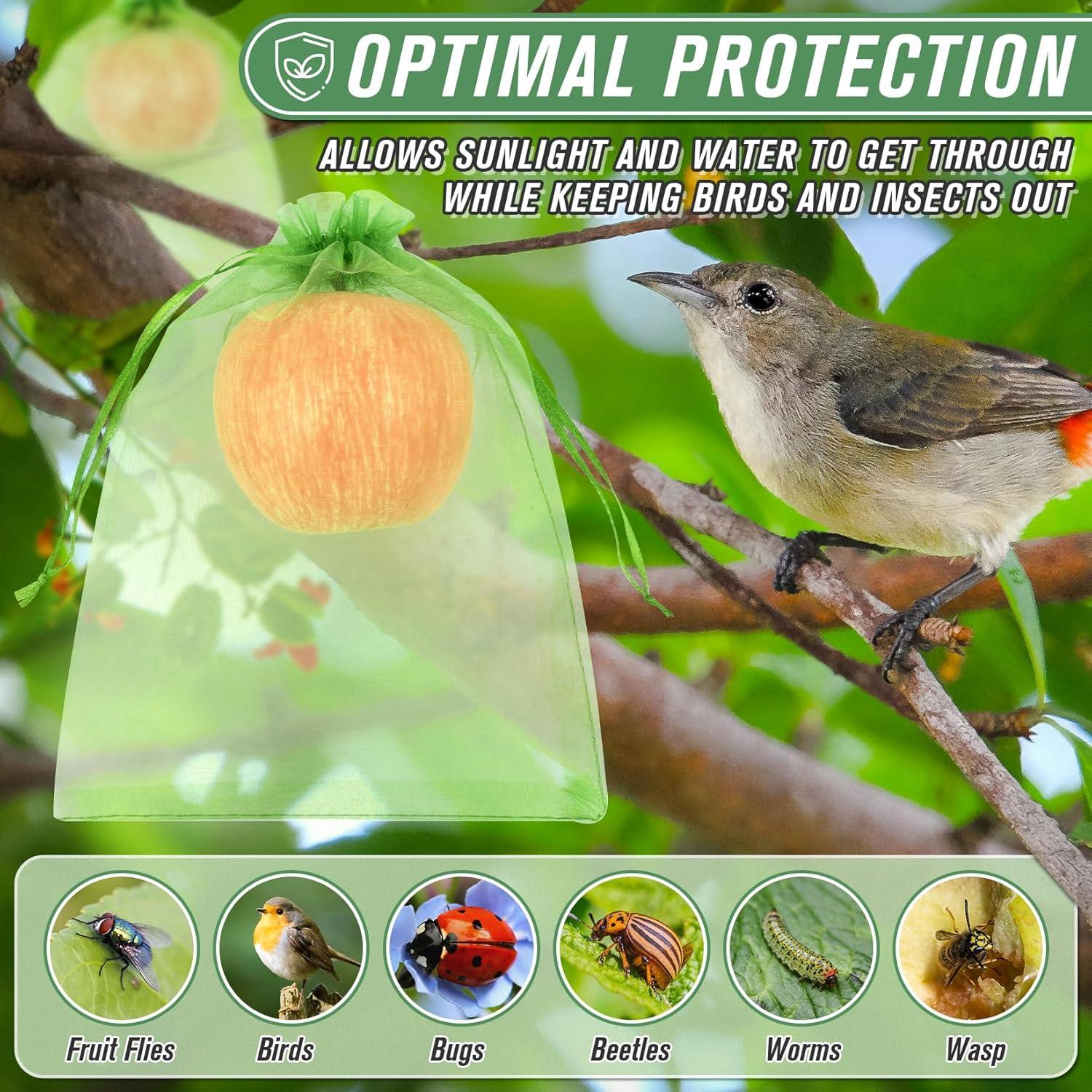 Bolsas de Protección para Frutas ANZNKU 100pcs 15x23cm Verde