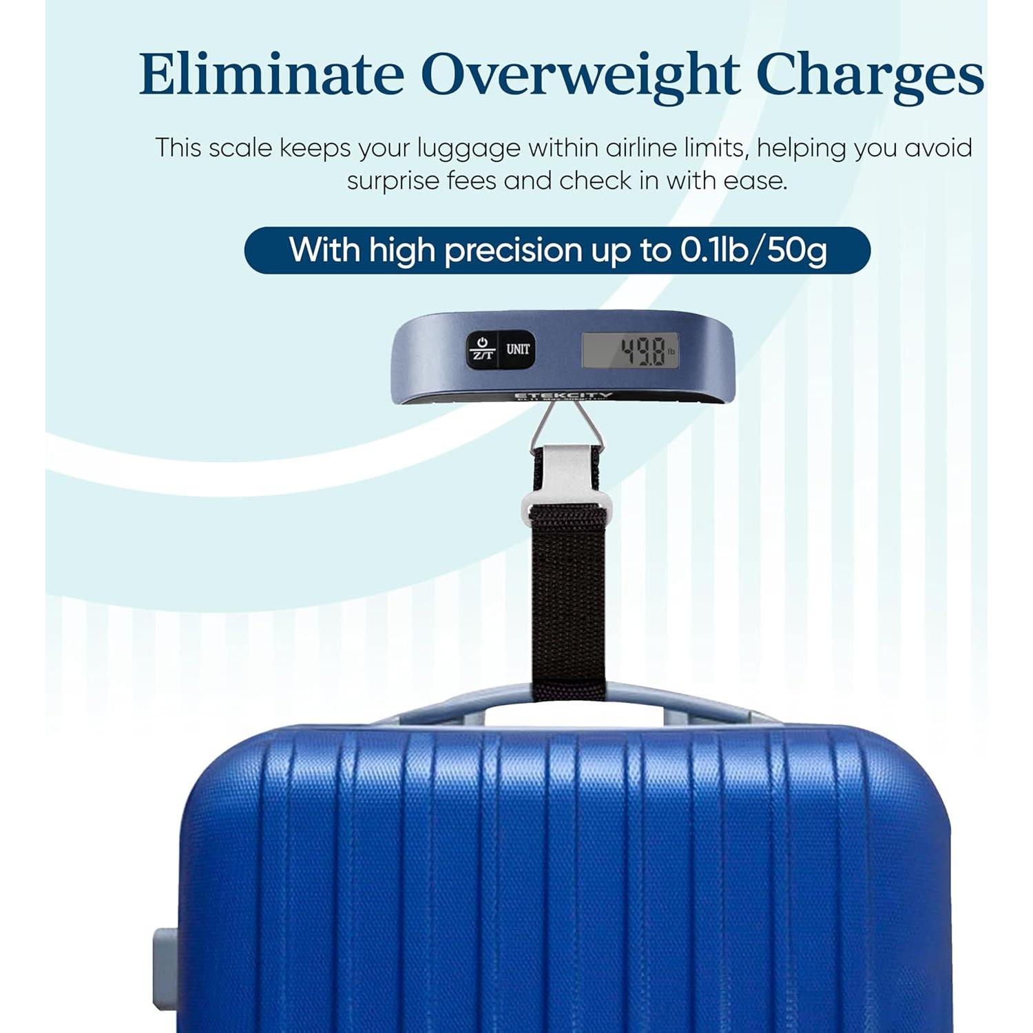 Balanza de Equipaje Digital Etekcity 50 kg Azul Compacta