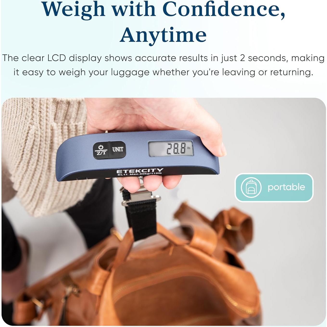Balanza de Equipaje Digital Etekcity 50 kg Azul Compacta