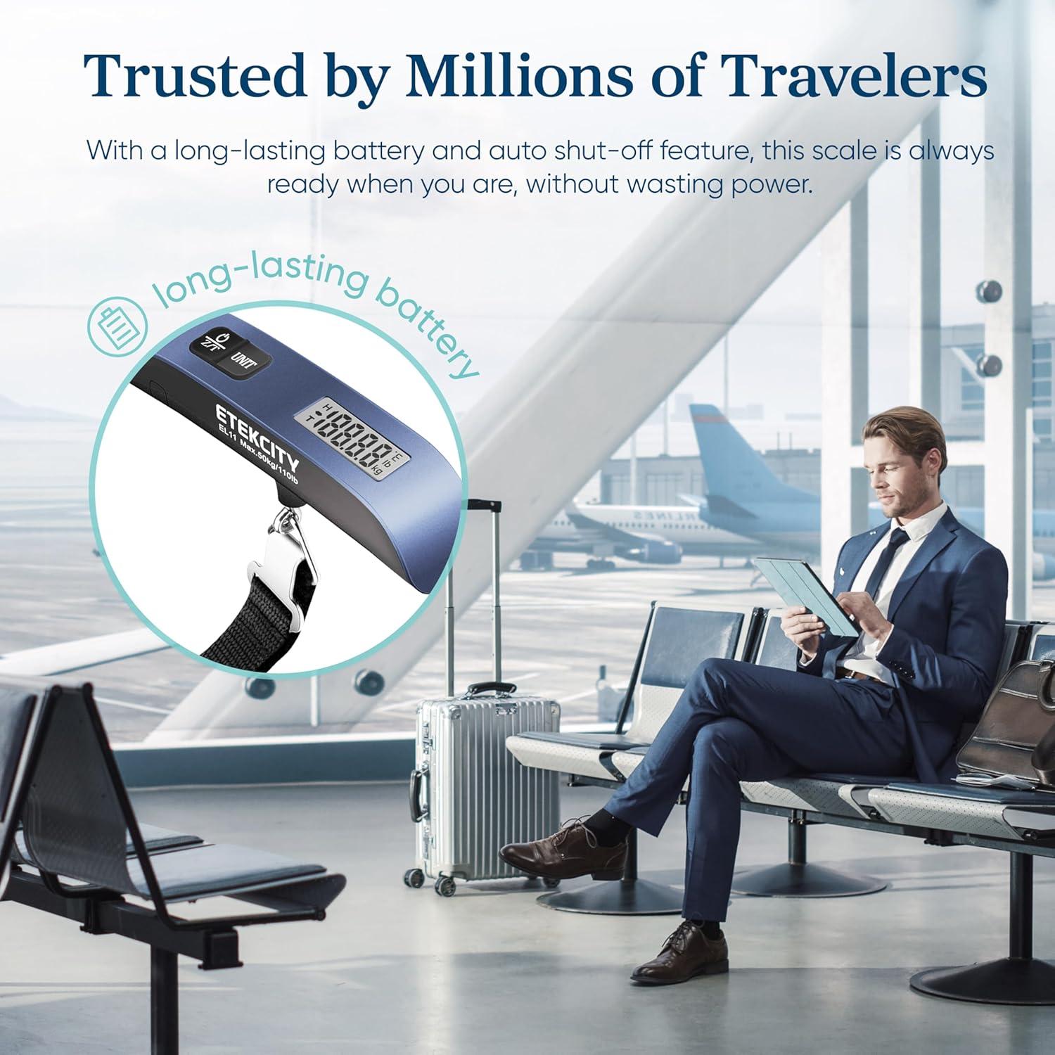 Balanza de Equipaje Digital Etekcity 50 kg Azul Compacta
