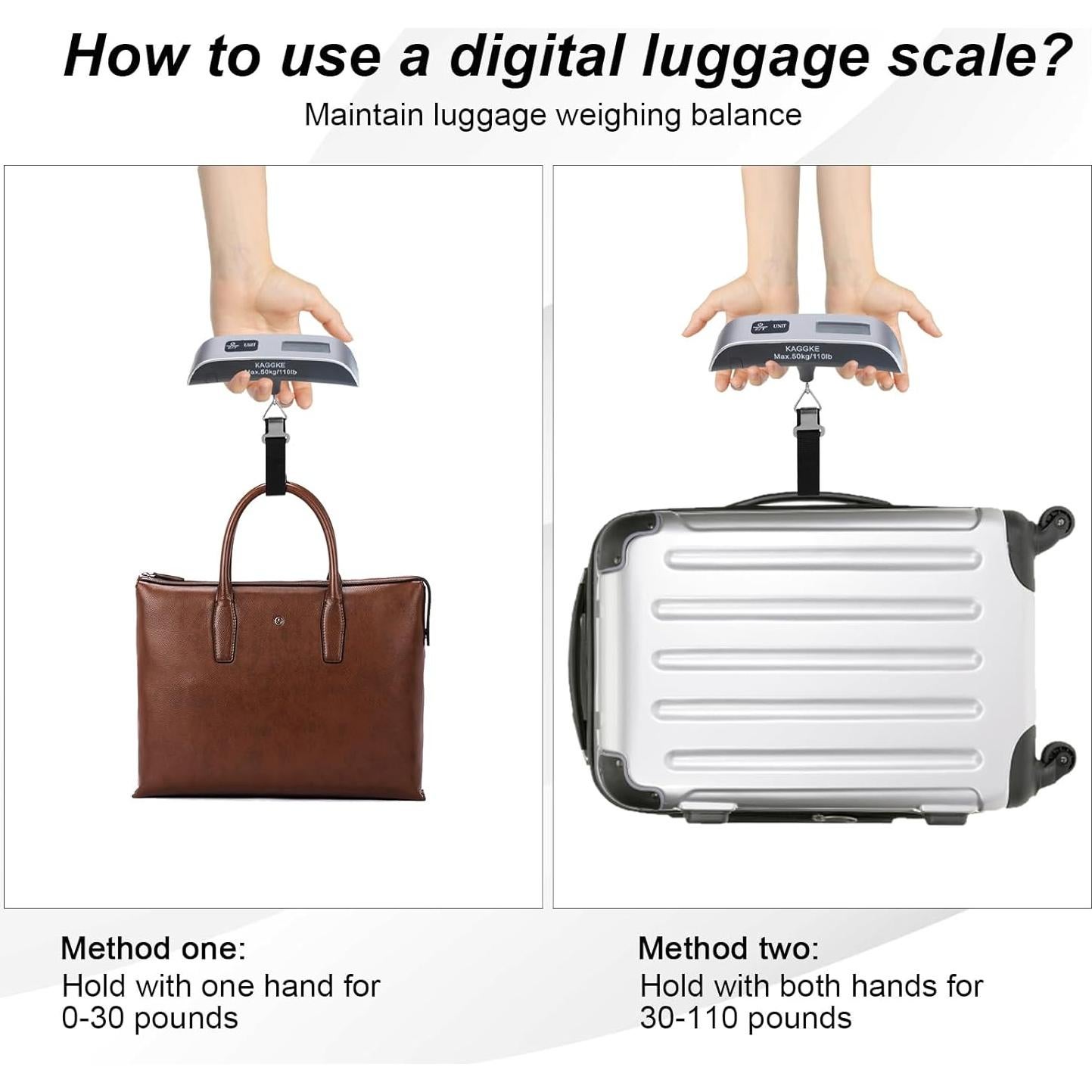 Balanza Digital de Equipaje KAGGKE T-8 Plateada 50KG