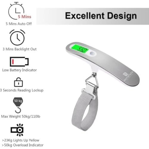 Báscula Digital de Equipaje ROTOPATA 50kg con Pantalla LCD