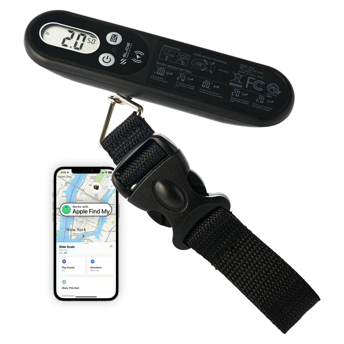 Balanza Digital de Equipaje Slide Innovations 50 kg con Apple Find My