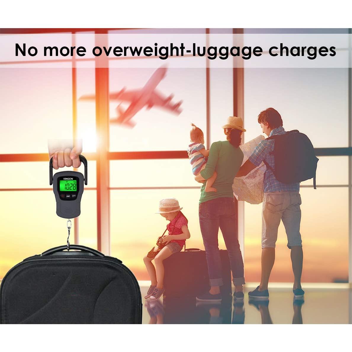 Báscula de Equipaje Digital KINGON 50kg con Pantalla Retroiluminada