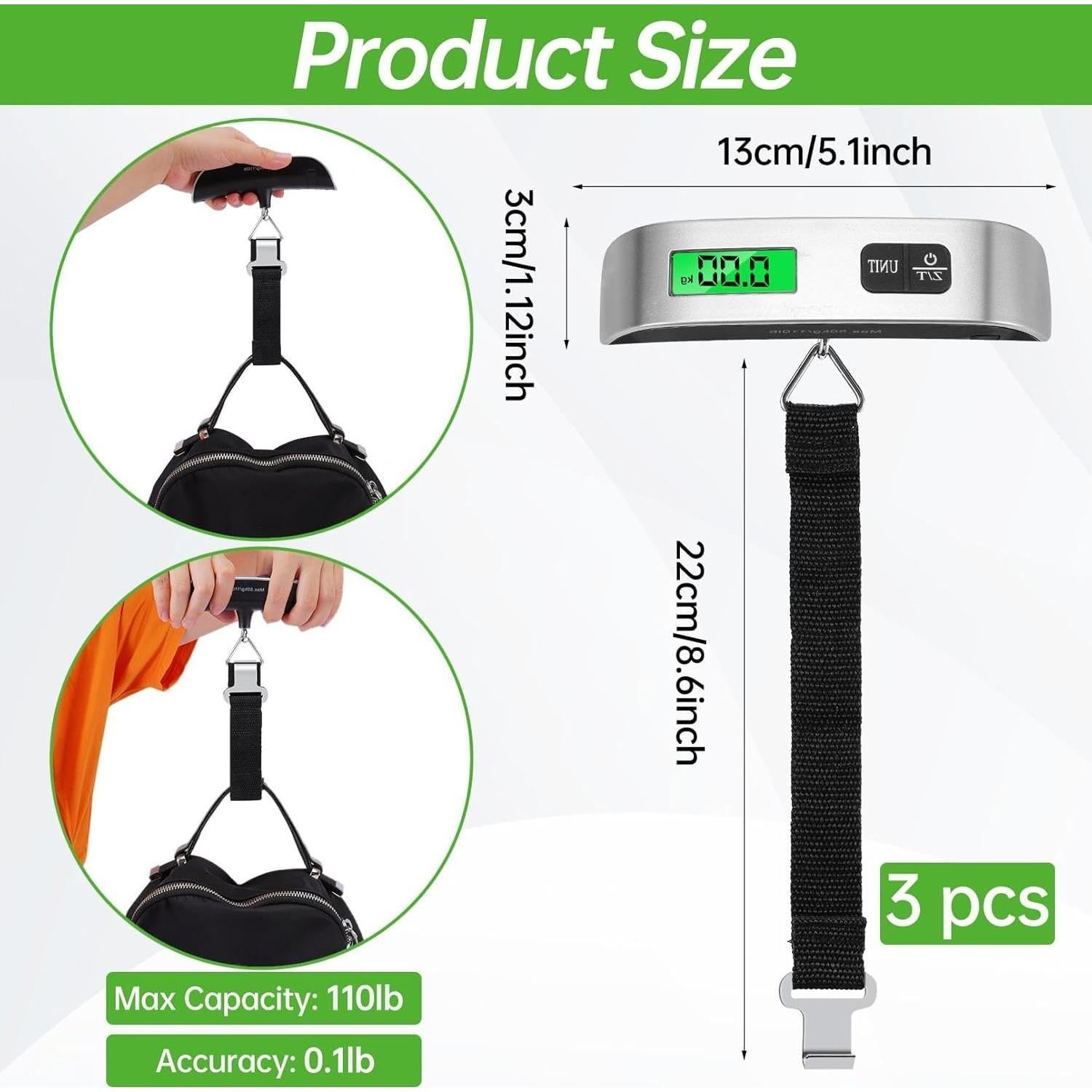 Escala Digital de Equipaje Jeffbaubl 50 kg con Pantalla LCD