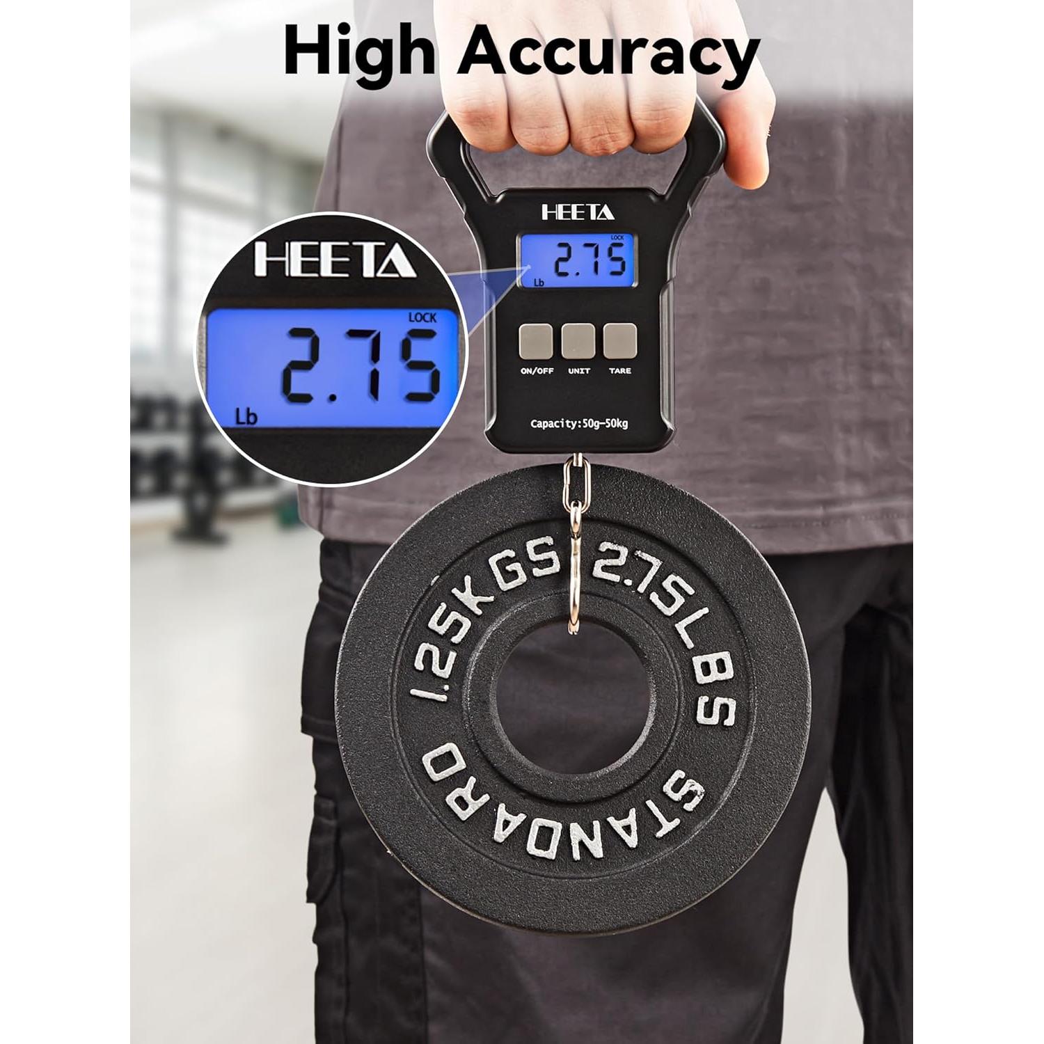 Balanza Digital Portátil HEETA 50kg con Pantalla LCD Retroiluminada