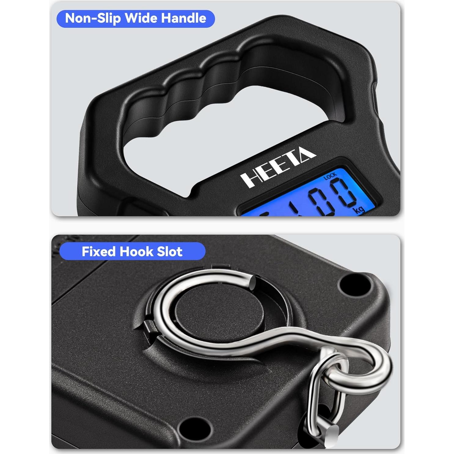 Balanza Digital Portátil HEETA 50kg con Pantalla LCD Retroiluminada