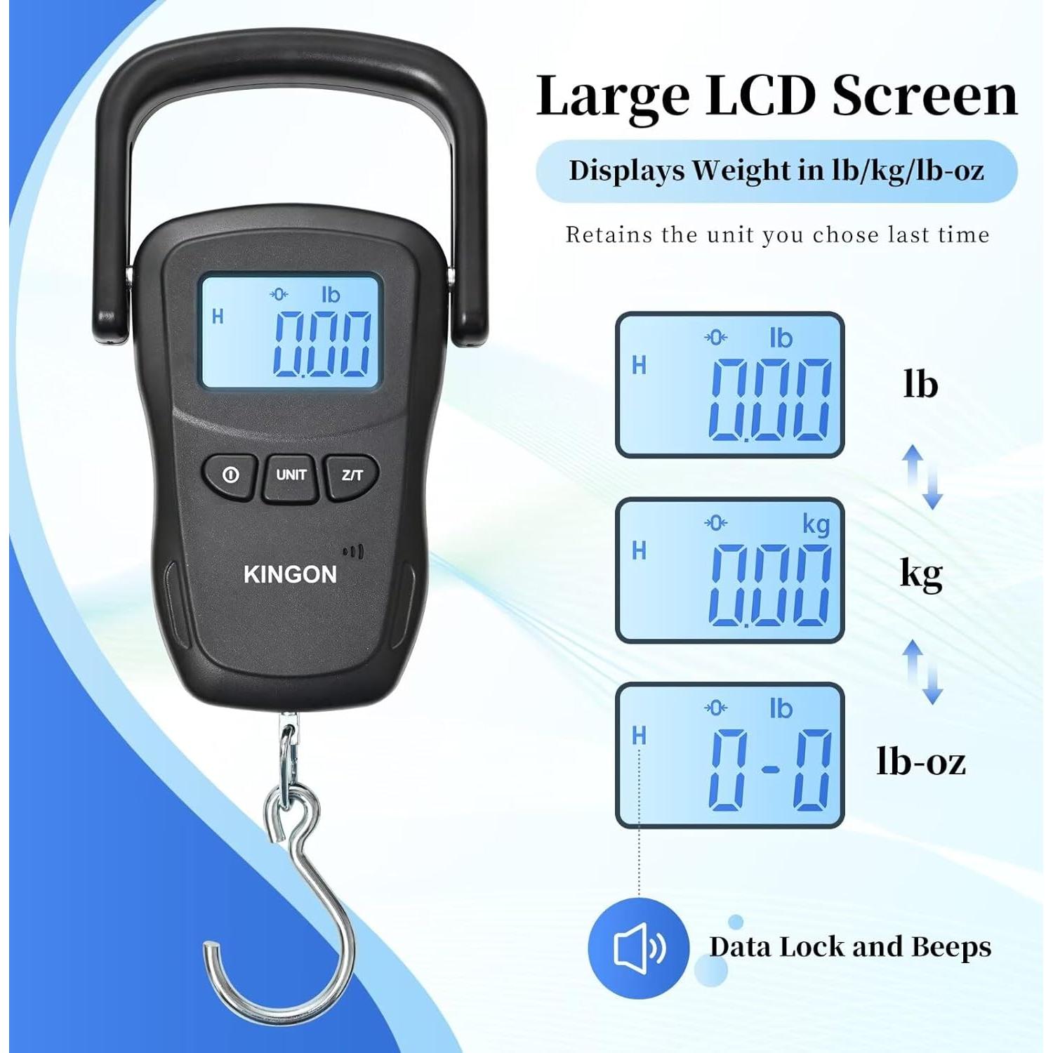 Báscula de Equipaje Digital KINGON F0C Recargable 50kg