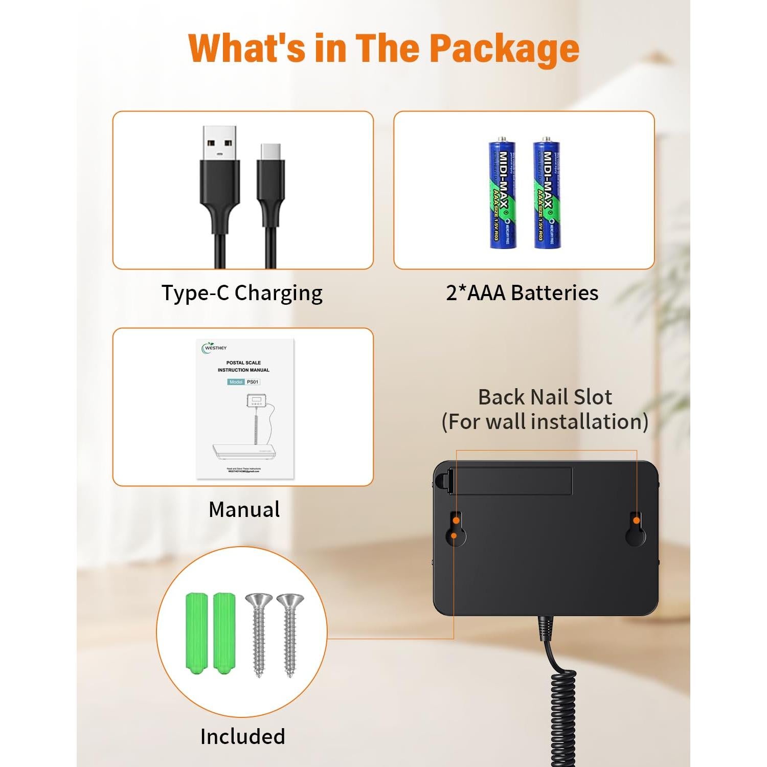 Báscula Digital de Peso WESTHEY 200kg Alta Precisión