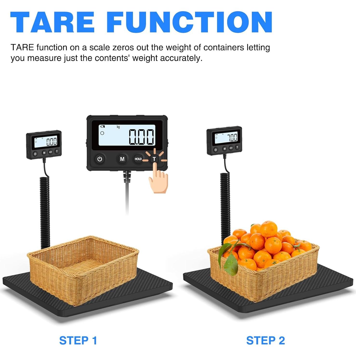 Báscula Digital de Envío MAXUS 199.58kg/10g con Tara y Retención