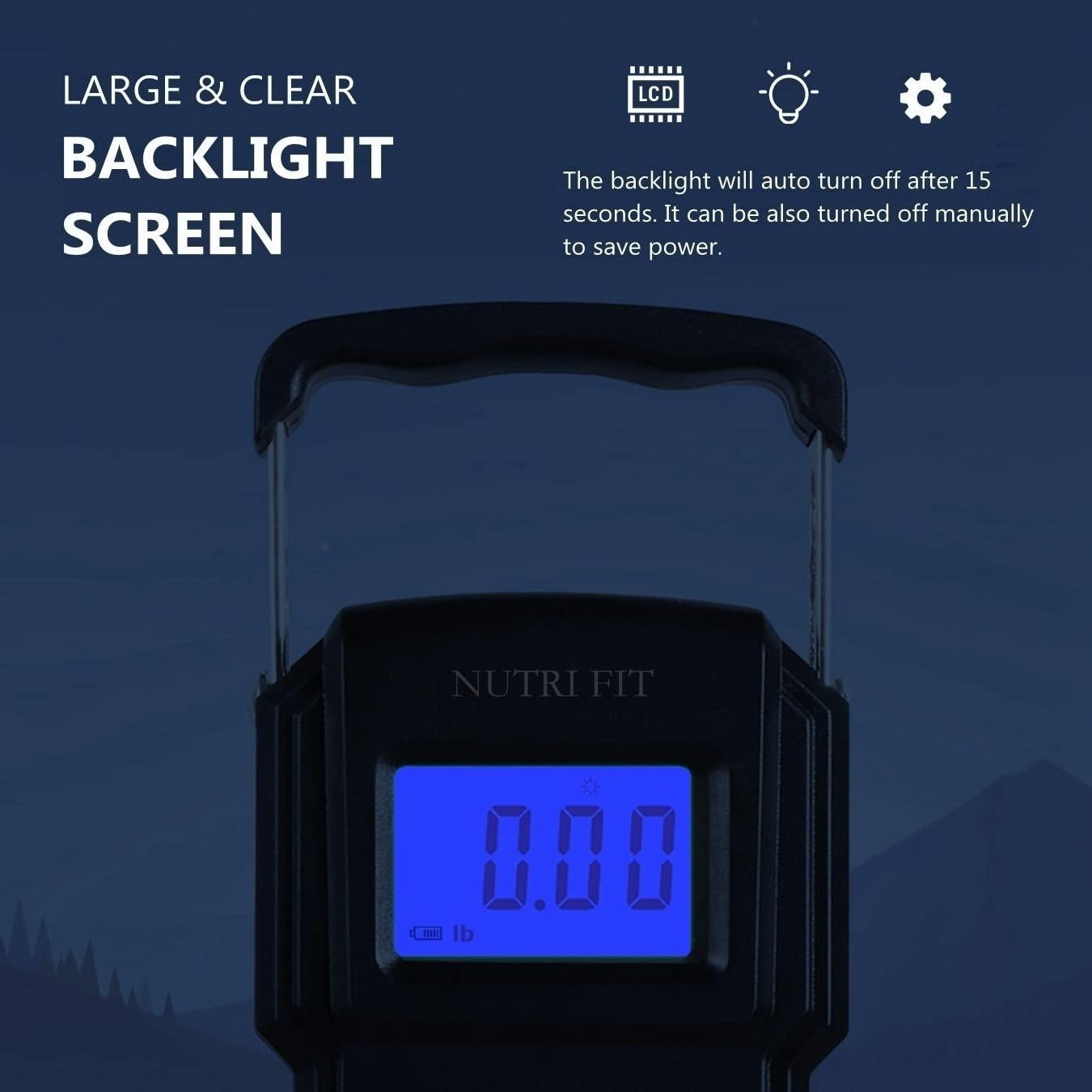 Balanza Digital de Equipaje NUTRI FIT 50kg con Gancho