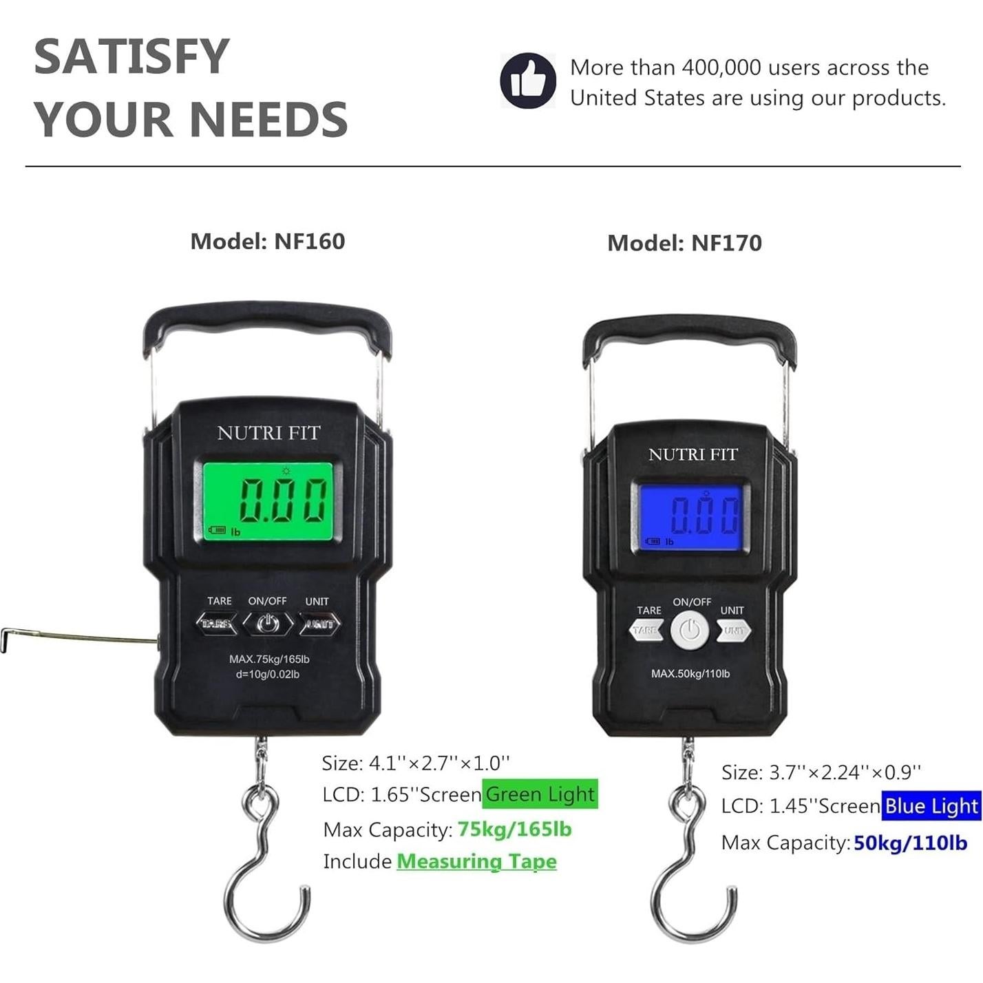 Balanza Digital de Equipaje NUTRI FIT 50kg con Gancho