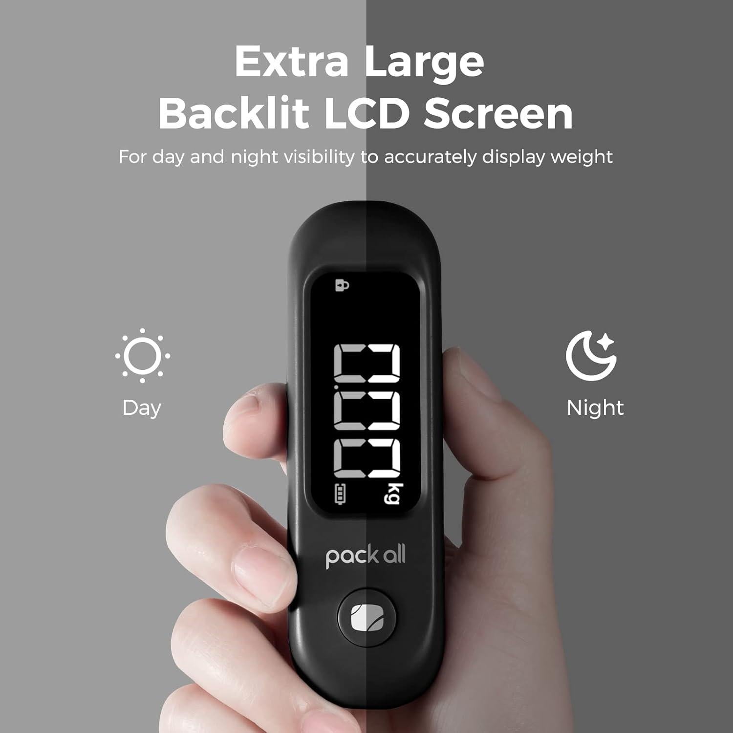 Balanza de Equipaje Digital Pack All 50 kg Pantalla LCD Negra