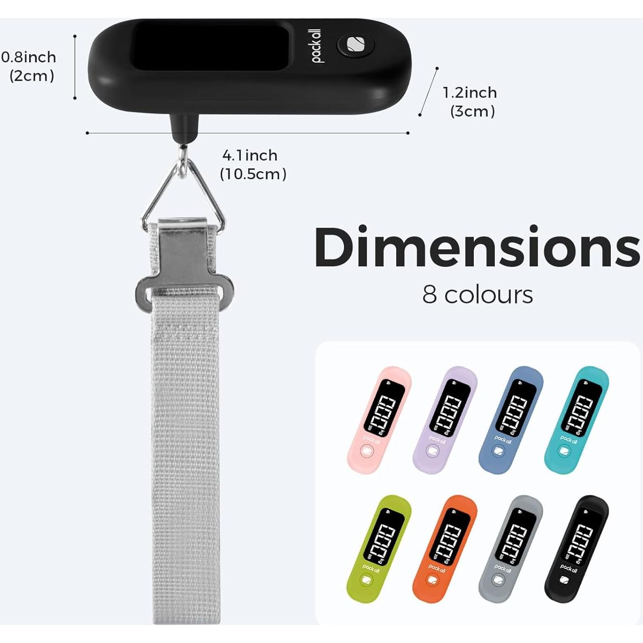 Balanza de Equipaje Digital Pack All 50 kg Pantalla LCD Negra