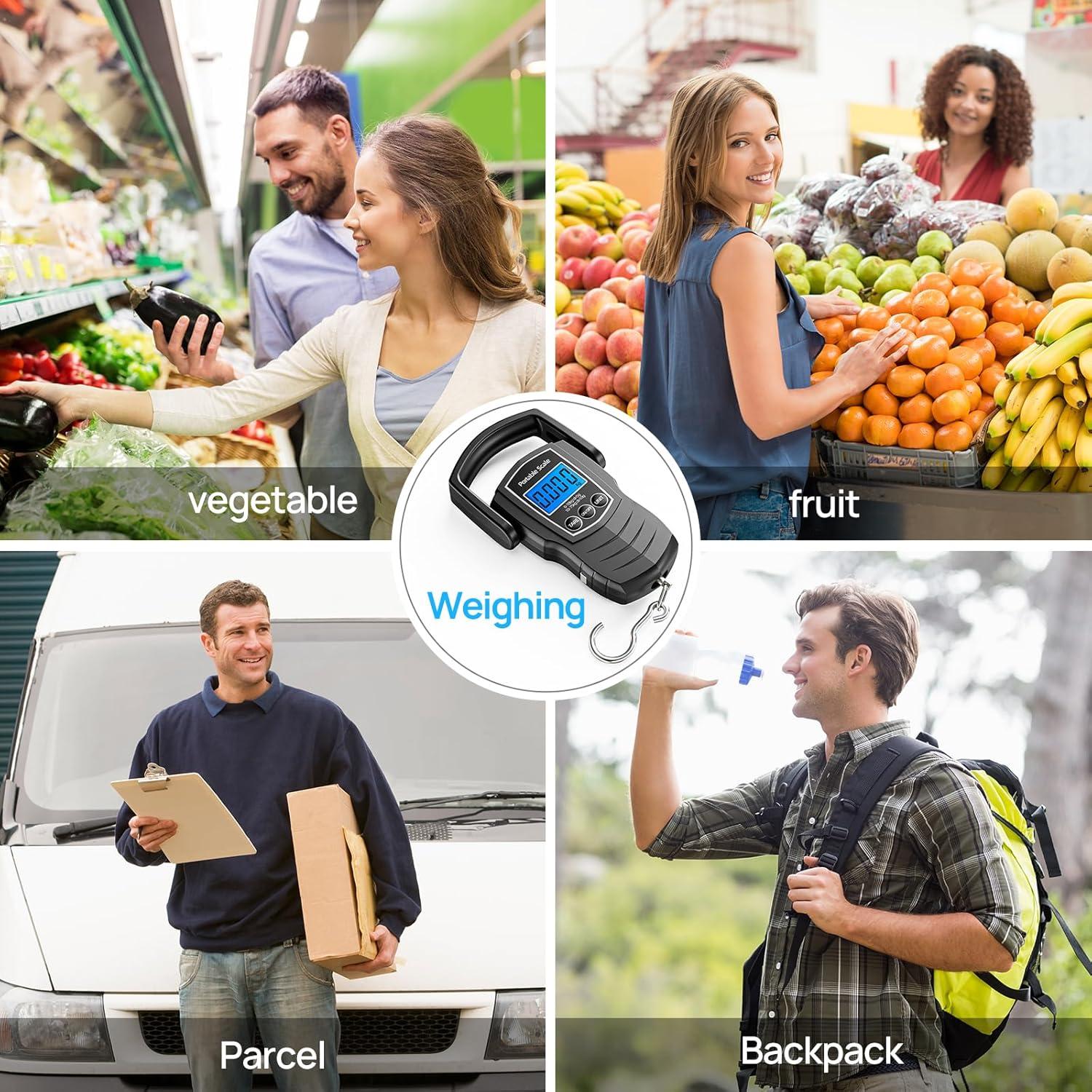 Balanza Digital de Equipaje Meilen 75Kg con Cinta Métrica 1.5m