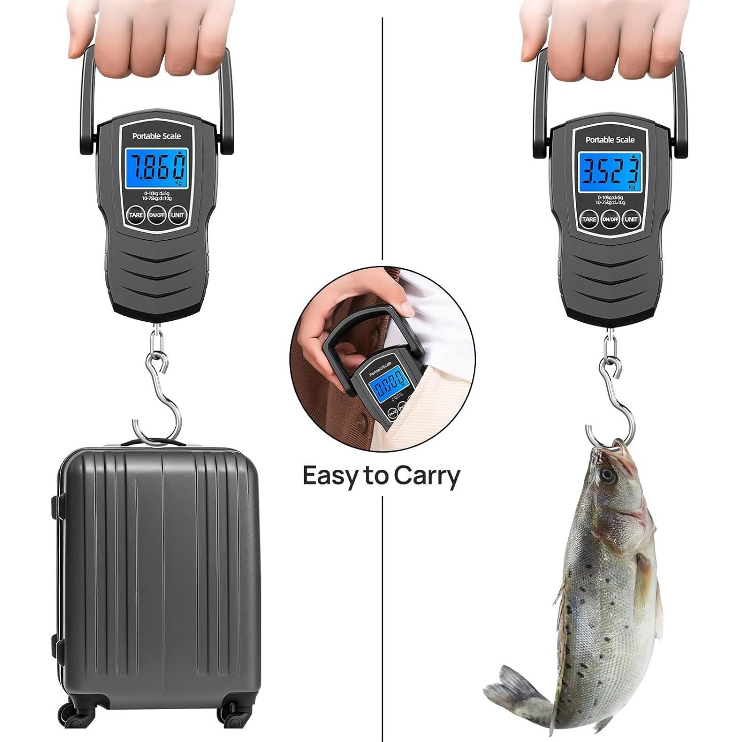 Balanza Digital de Equipaje Meilen 75Kg con Cinta Métrica 1.5m