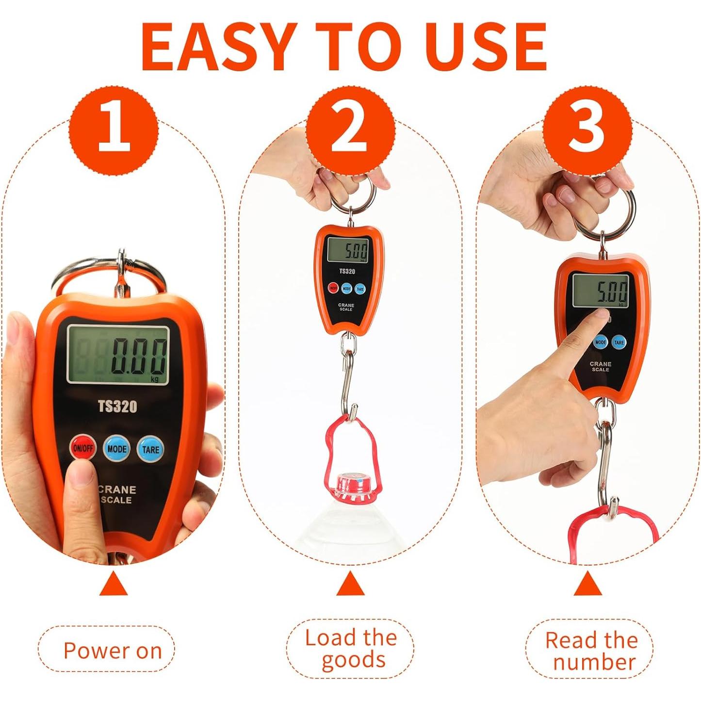 Báscula Digital de Grúa 200kg Outmate con Pantalla LED