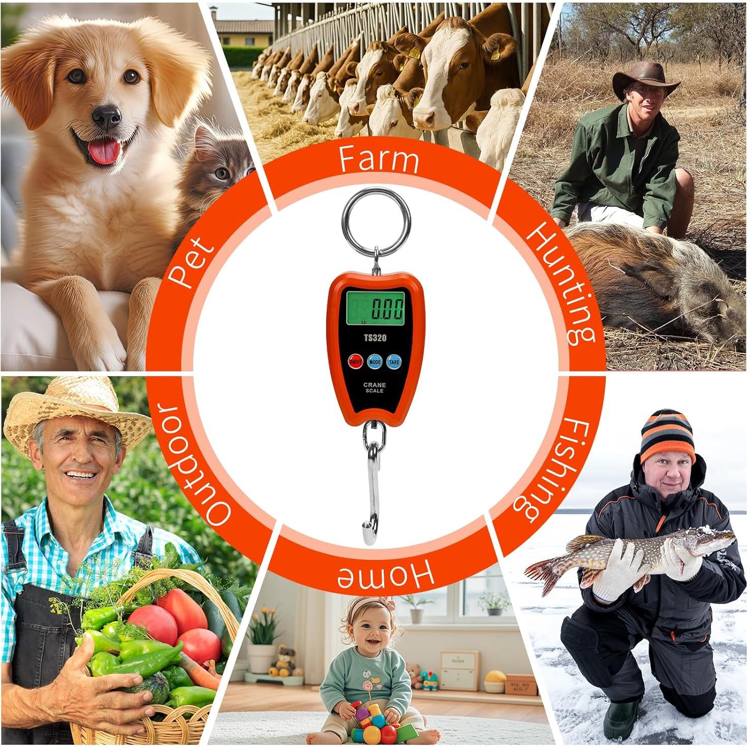 Báscula Digital de Grúa 200kg Outmate con Pantalla LED