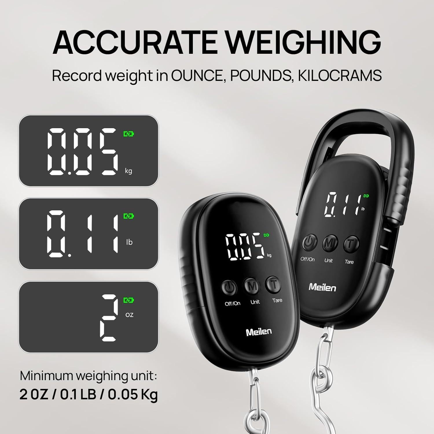 Báscula Digital de Equipaje Meilen 50kg Pantalla LED Carga Tipo-C