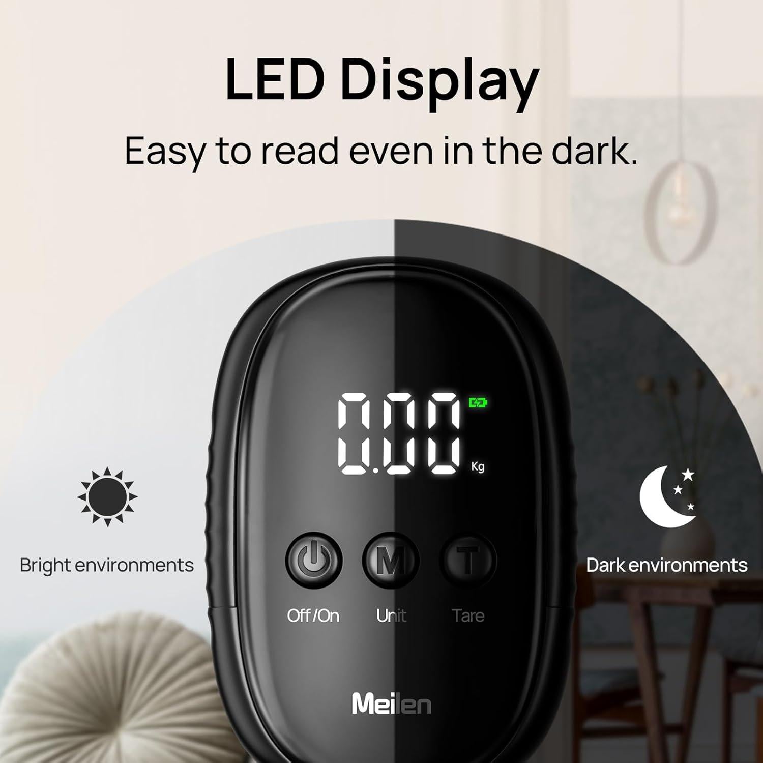 Báscula Digital de Equipaje Meilen 50kg Pantalla LED Carga Tipo-C