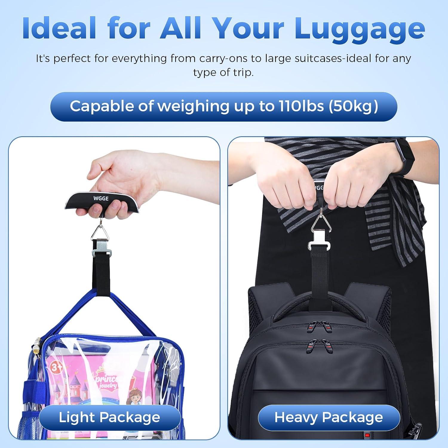 Báscula de Equipaje Digital WGGE 50kg Pantalla LCD Retroiluminada