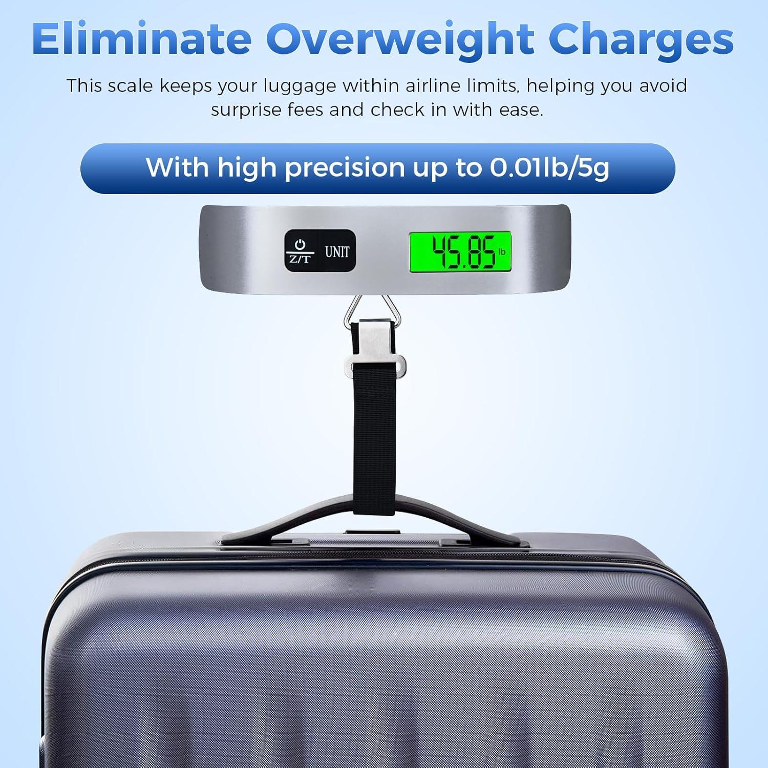 Báscula de Equipaje Digital WGGE 50kg Pantalla LCD Retroiluminada