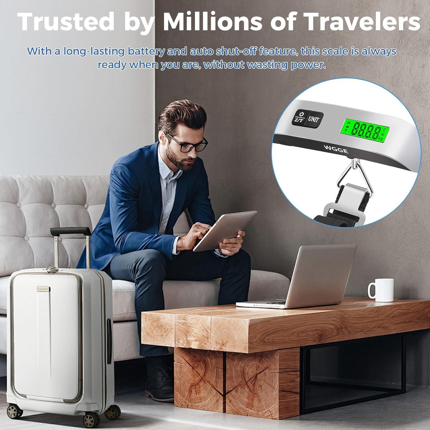 Báscula de Equipaje Digital WGGE 50kg Pantalla LCD Retroiluminada