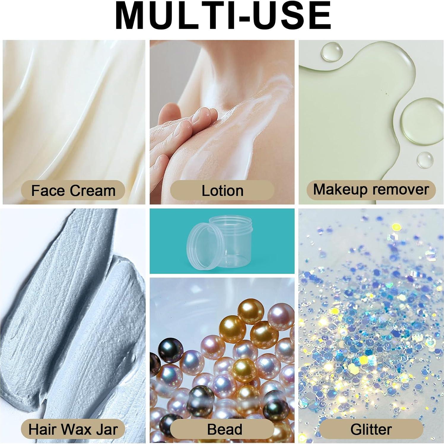 Tarros de Plástico Transparentes UMETASS 3.4 oz - 4 Pcs