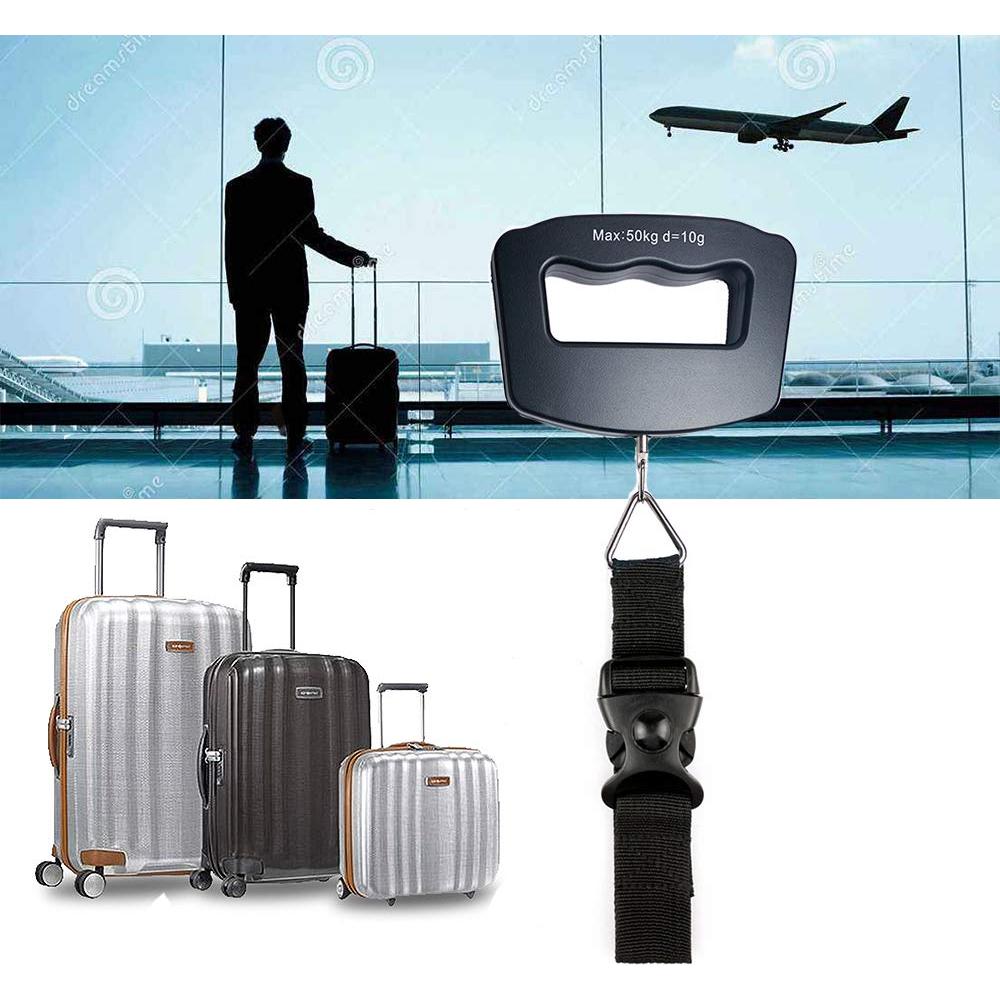 Báscula Digital de Equipaje YAGSUW 50kg Negra Portátil