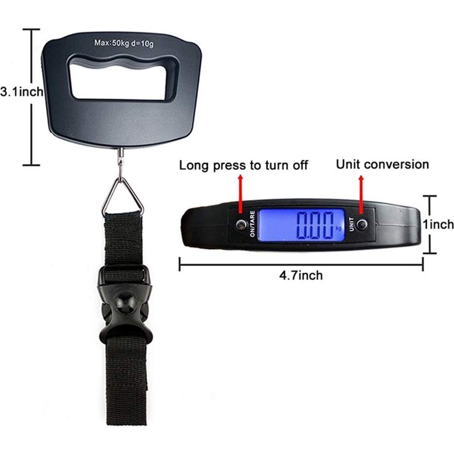 Báscula Digital de Equipaje YAGSUW 50kg Negra Portátil