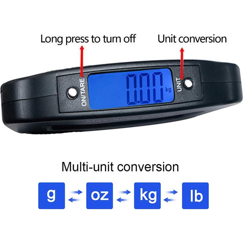 Báscula Digital de Equipaje YAGSUW 50kg Negra Portátil