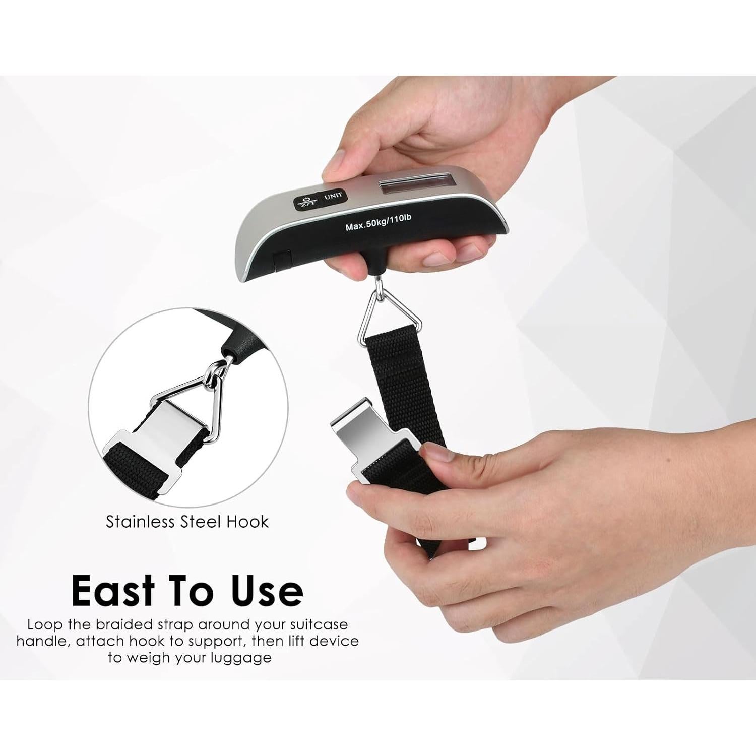 Báscula Digital de Equipaje YCConcept 50 kg con Sensor de Temperatura