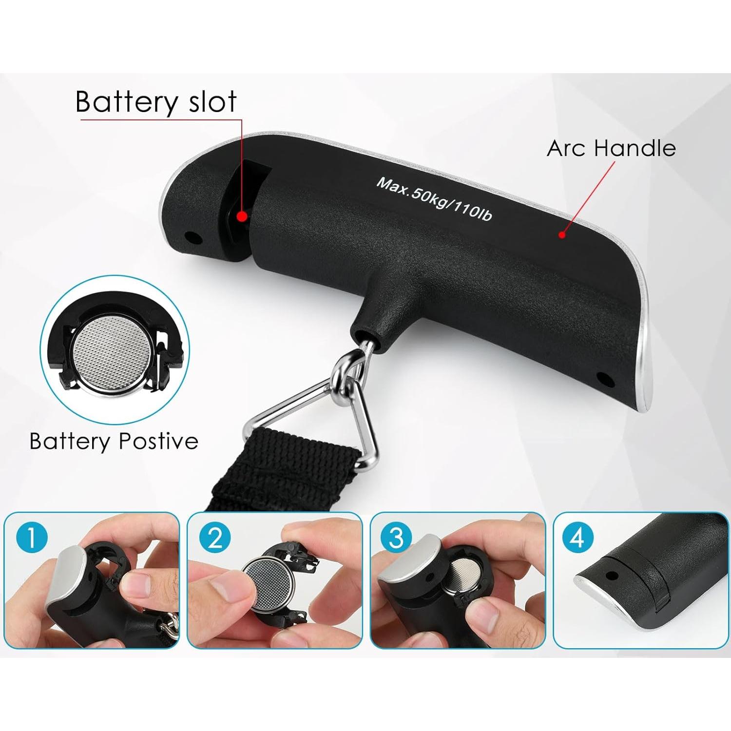 Báscula Digital de Equipaje YCConcept 50 kg con Sensor de Temperatura