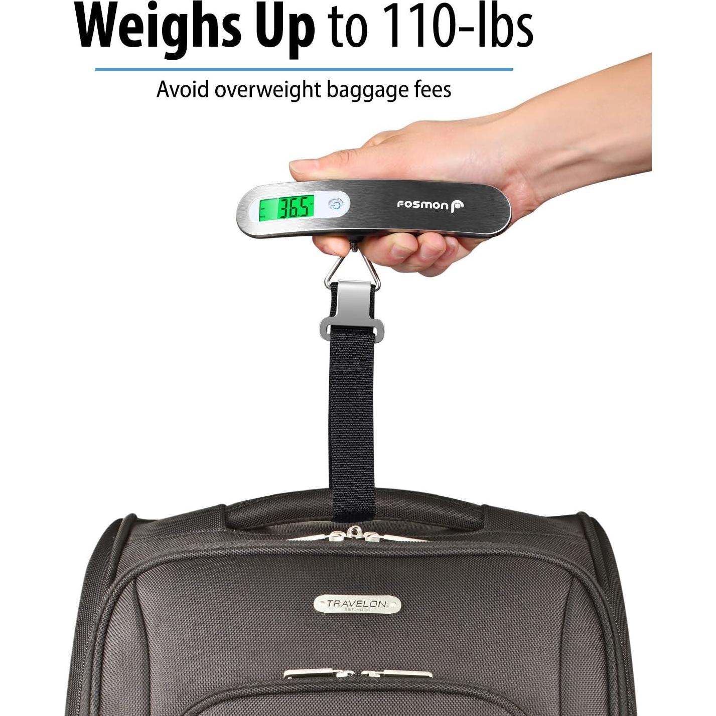 Báscula Digital de Equipaje Fosmon 50 kg Pantalla LCD Retroiluminada