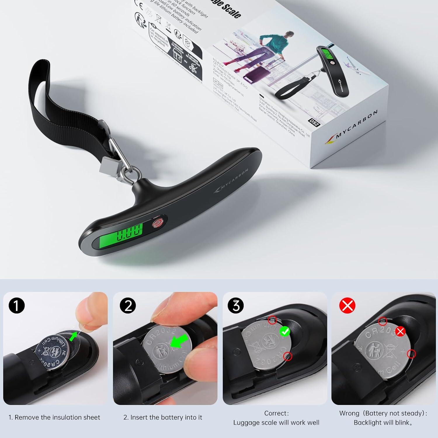 Báscula de Equipaje Digital MYCARBON 50kg Pantalla Retroiluminada