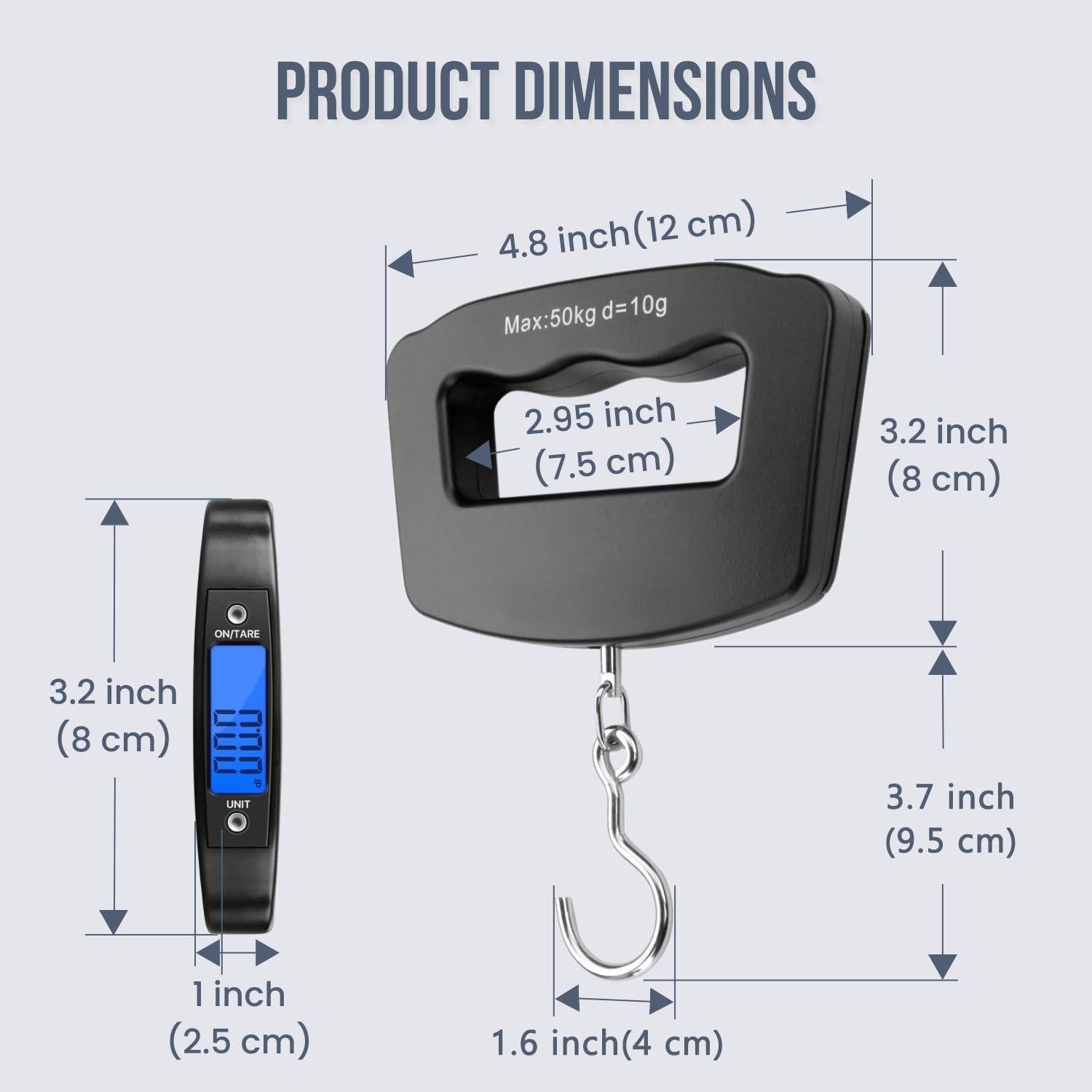 Escala Digital de Equipaje Flexzion 50 Kg Precisión 10g Negra