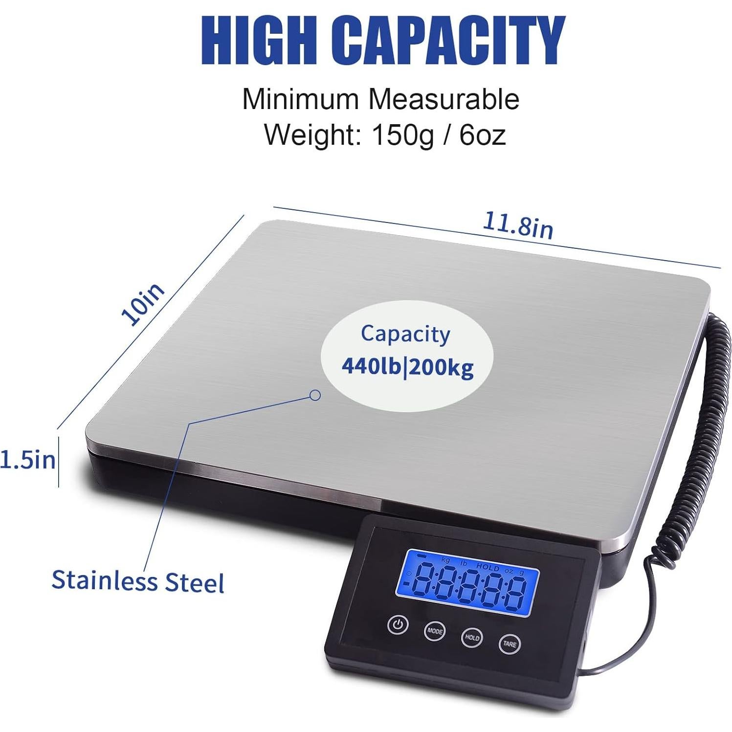 Báscula de Envío Fuzion EP-200KG 200kg Digital Acero Inoxidable