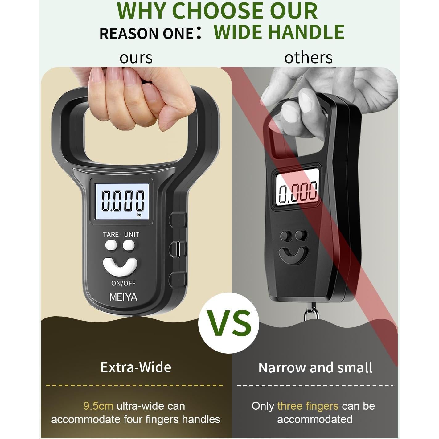 Balanza de Pesca Digital Kaifeng M01-01, 49.9 kg, USB-C, Negro